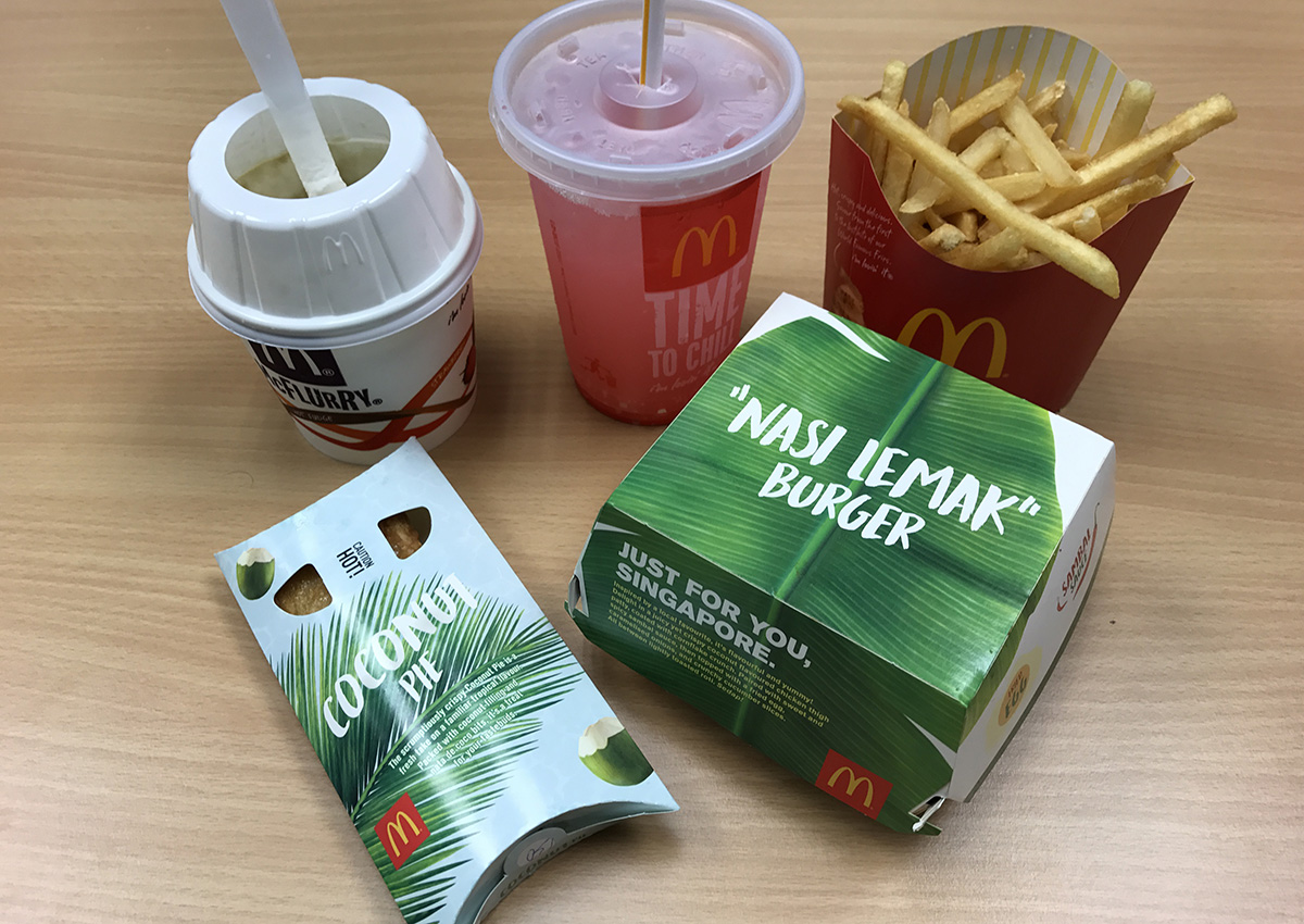 Crowds flock to McDonald's for a taste of its new nasi lemak burger
