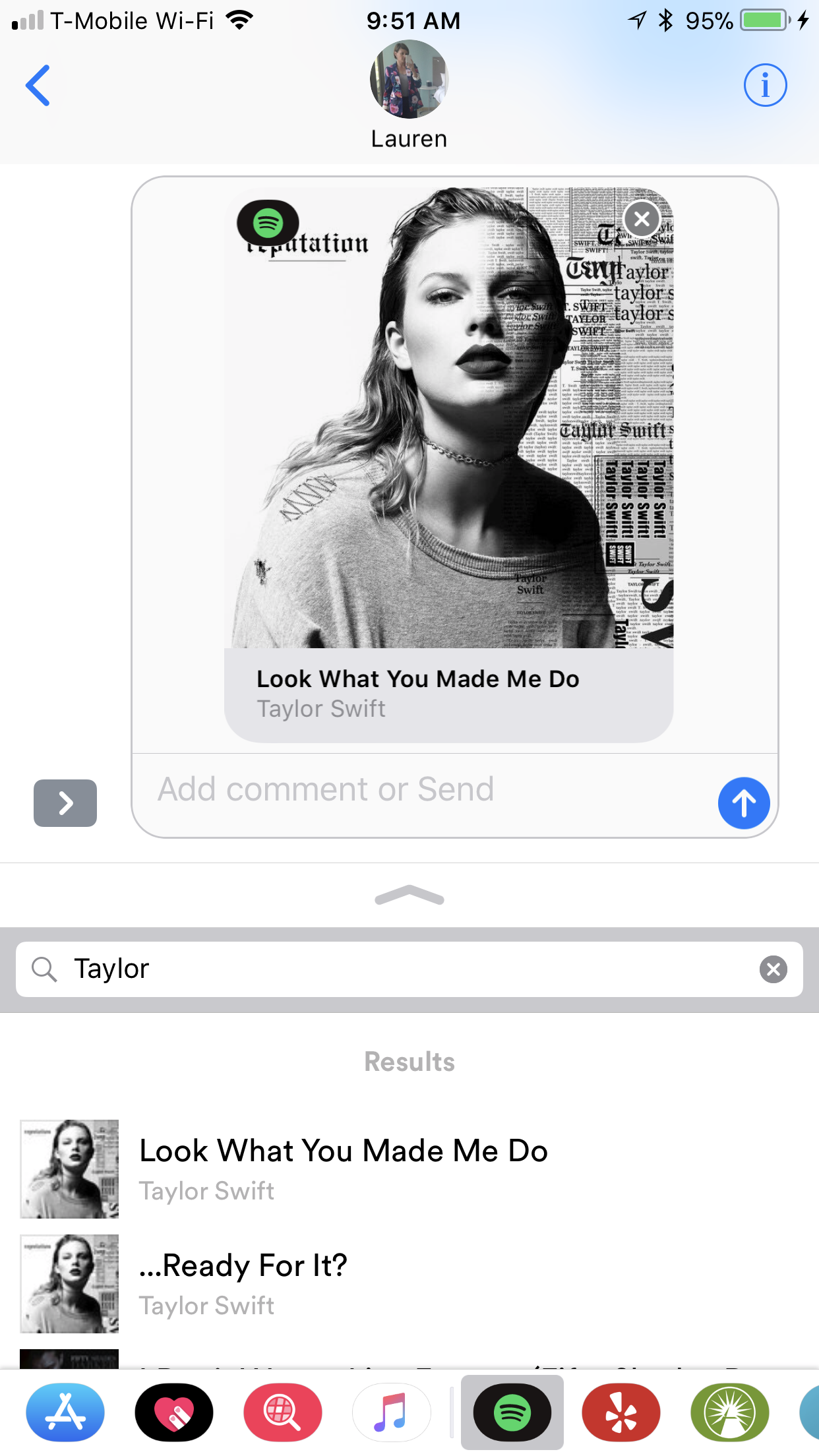 Spotify launches an iMessage app for texting songs to friends