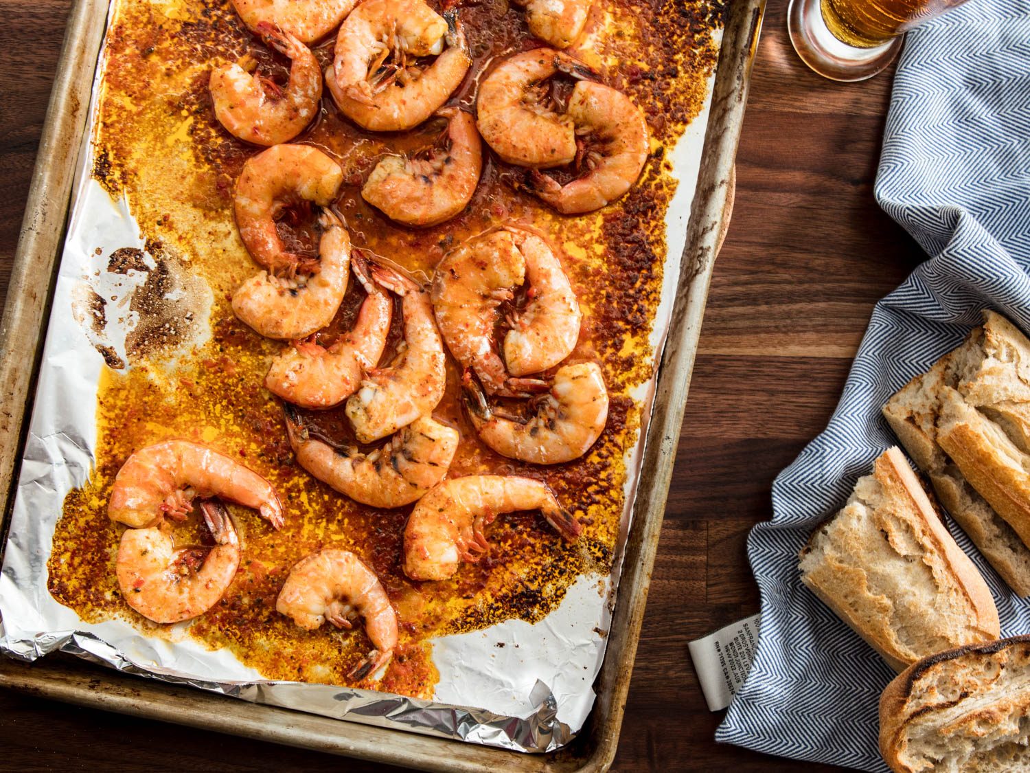 Harissa and Beer Broiled Shrimp