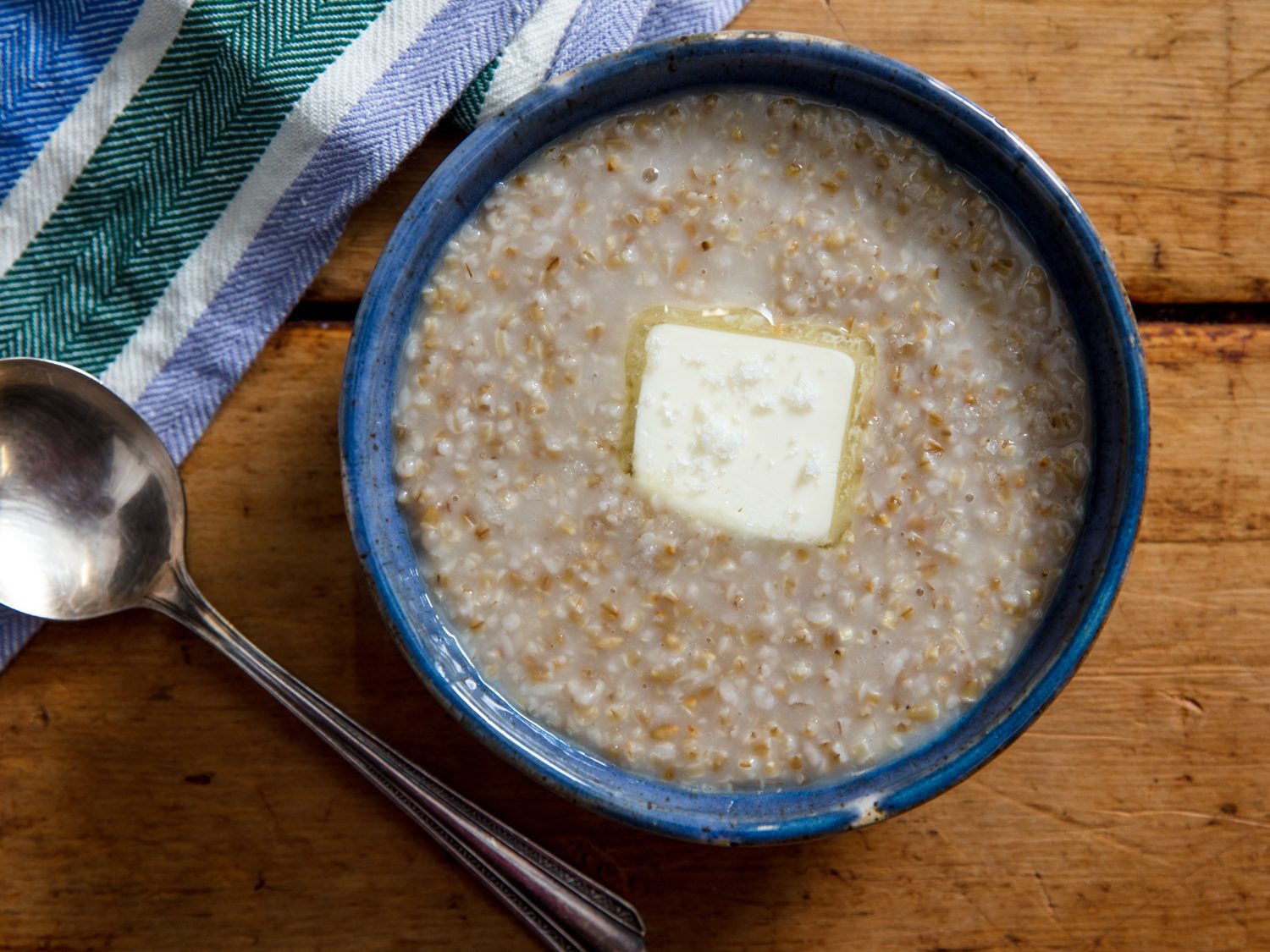 Traditional Scottish-Style Oatmeal With Butter