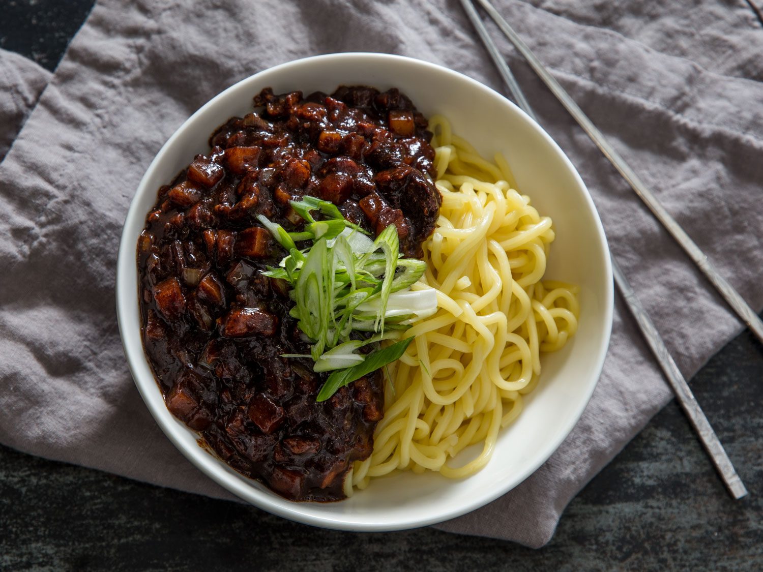 Jjajangmyeon (Korean Black Bean Noodles)