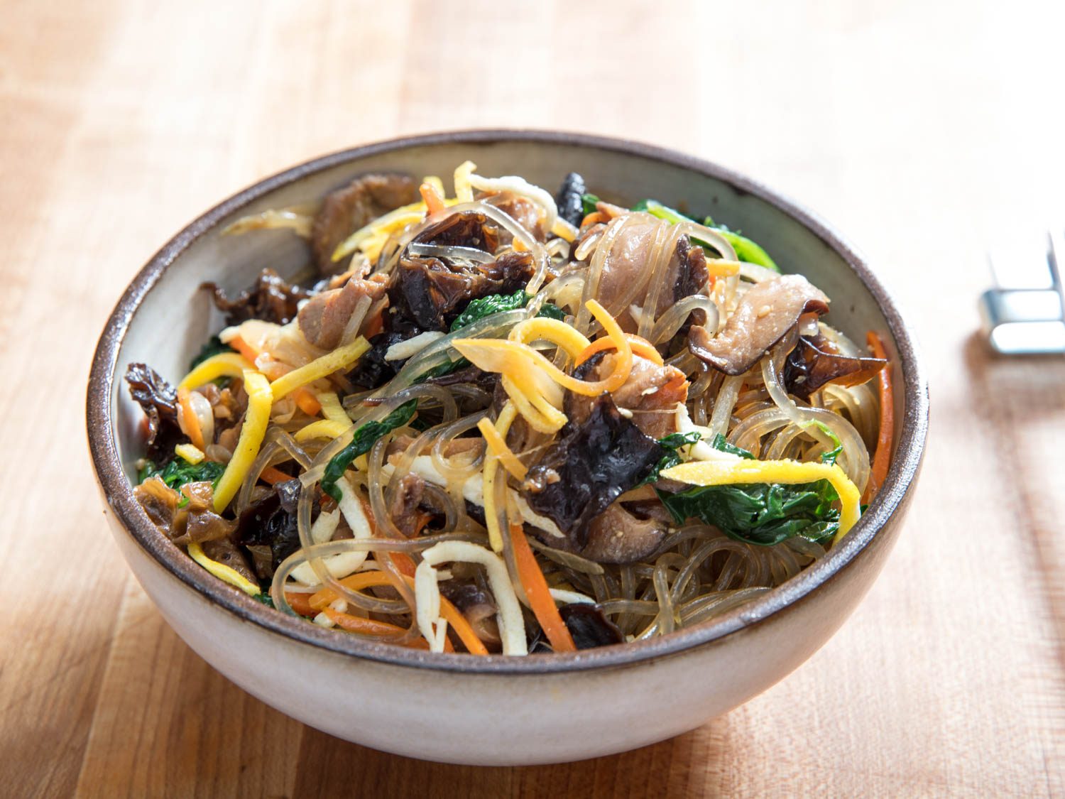 Japchae (Korean Glass Noodles With Pork and Vegetables)