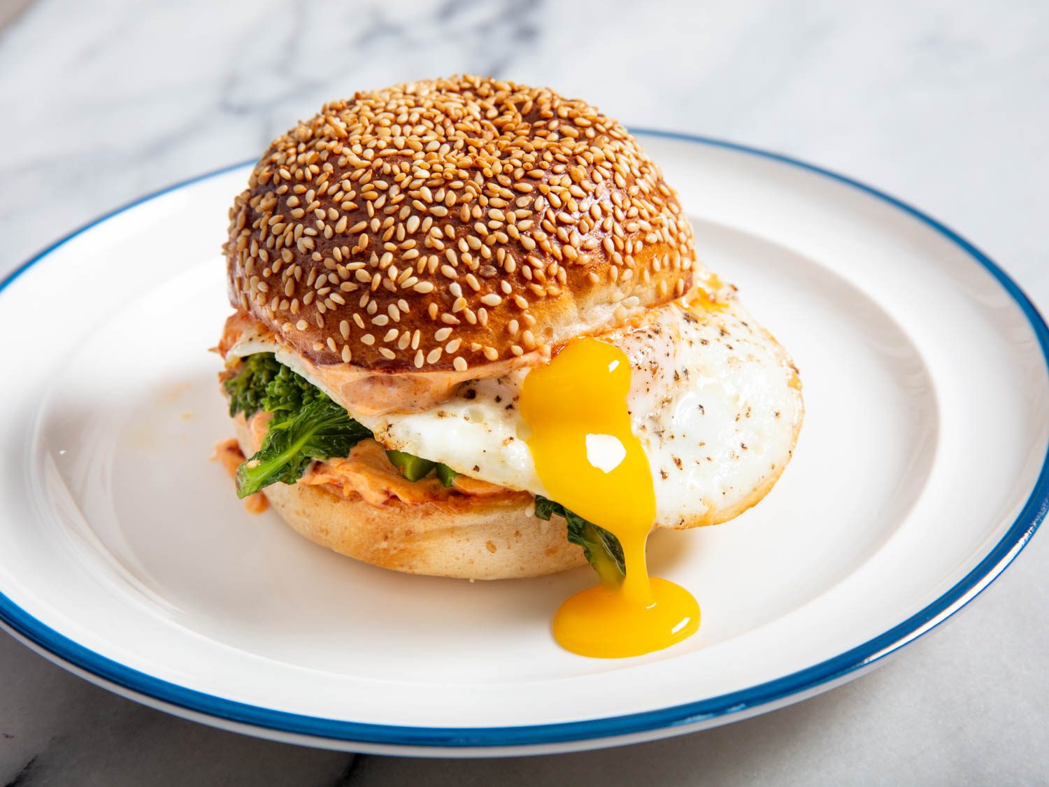 Fried Egg Sandwiches With ‘Nduja Mayo and Broccoli Rabe